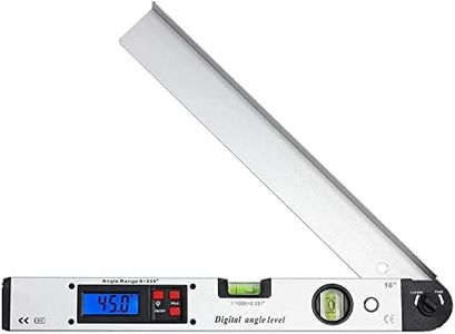 EZONEDEAL Digital Angle Finder Ruler 400mm/16 inch Digital Angle Protractor 0~225° Electronic Spirit Level Gauge Meter with Backlit LCD Portable Bag for Roofing Engineering