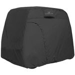 Explore Land 600D Waterproof Golf Cart Cover Universal Fits for Most Brand 2/4 Passenger Golf Cart (Black, Fit for 6 Passenger Cart)