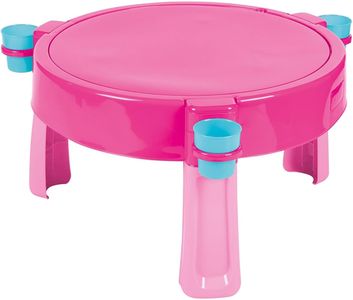 DOLU Kids 3-in-1 Sand & Water Pit with Drawing Table – Pink Outdoor Play Desk