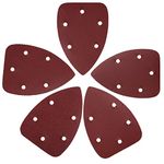 Mouse Detail Sander Pads - 50 Pieces Sanding Sheets Hook and Loop Assorted 60/80/120/180/240 Grits Sander Paper - 5 Holes Triangle Sandpaper for Black and Decker Detail Palm Sander