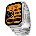 Fire-Boltt Gladiator 1.96" Biggest Display Luxury Stainless Steel Smart Watch with Bluetooth Calling, Voice Assistant &123 Sports Modes, 8 Unique UI Interactions, 24/7 Heart Rate Tracking (Silver)