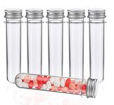 30 Plastic Test Tubes Transparent Test Tubes with Screw Cap 45 ml Test Tube for Flower Vase Beads Sweets Glass Beads Laboratory