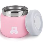 Charcy 12oz Kids Stainless Steel Insulated Food Jar, Wide Mouth Leak-Proof Soup Thermo, Container Set for 8h Hot and 6h Cold - Pink