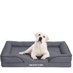The Dog’s Bed, Orthopaedic Standard Foam Waterproof Dog Bed with Standard Support, XL Grey with Black Trim, Waterproof, Supportive Dog Bed with Replaceable Covers