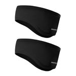 The Friendly Swede Running Headband Ear Warmer - 2-Pack, Sports Headband for Outdoors, Running, Cycling, Hiking - Ideal as Liner Under Helmets (Black)