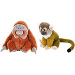 Wild Republic Male Orangutan Plush Soft Toy, Cuddlekins Cuddly Toys, Gifts for Kids 30 cm,Brown & 12303 Squirrel Monkey Plush, Cuddlekins Cuddly Soft Toys, Kids Gifts, 20 cm, Multi