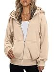 Zeagoo Women's Oversized Zip Up Hoodies Fleece Jacket Casual 2024 Fall Winter Sweatshirts Drawstring Y2K Hoodies Teen Girls