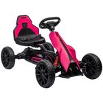 HOMCOM Children Pedal Go Kart, Kids Ride On Race with Adjustable Seat, Swing Axle, Shock Absorption EVA Tyres, Handbrake, for Ages 3-8 Years, Pink