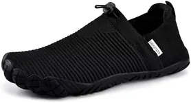 WateLves Water Shoes Womens Mens - Comfortable Lightweight Striped Pattern Barefoot Shoes for Beach Swim Pool Yoga Boating Water Aerobics(Black,45)