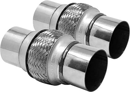 RP Remarkable Power, Rk7544-2.5" x 4" Heavy Duty Stainless Steel Exhaust Flex Pipe 8" Ol 2 Pack