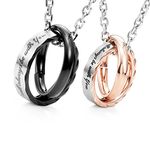 URBAN JEWELRY Amazing His & Hers Couples I Will Always Be with You Rings Pendant Necklace 19" & 21" Chain