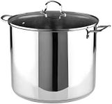 Bergner - Essentials - Stainless Steel Stock Pot with Vented Tempered Glass Lid - 12 Quart Pot for Big Batch Cooking - Induction Safe Cookware - Suitable for All Stove Types