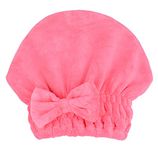 Qiafeiye Microfiber Hair Drying Towel Cap Super Absorbent Quick Dry Magic Hair Turban Wrap for Women Wet Short or Long Curly Thick Girls Hair Anti Frizz Bathroom Essential (Red, 1)