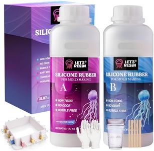 LET'S RESIN Silicone Mold Making Kit, 43oz Platinum Liquid Silicone Rubber with Mold Housing, Mixing Cups, Fast Cure Food Grade Silicone Mix Mold Making Kit for Casting Resin Molds & Silicone Molds