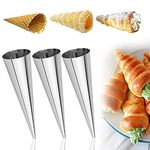 ZDNT 12 Pcs Cannoli Tubes Cannoli Moulds Stainless Tube Cream Horn Cones Cone Shaped Mold for Dessert Bread Baking Cannoli Forms Croissant Cannoli