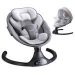 Larex Baby Swing for Infants | Electric Bouncer for Babies,Portable Swing for Baby Boy Girl,Remote Control Indoor Baby Rocker with 5 Sway Speeds,1 Seat Positions,10 Music and Bluetooth (Black)