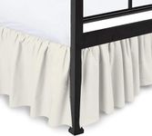 Peace Sleep Bedding - Ruffled Bed Skirt with Split Corners, Ivory, King 18 Inch Drop Bedskirt, Hotel Quality Brushed Microfiber Wrinkle Free Dust Ruffle Bed Skirt King Size