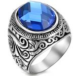 Flongo Men's Vintage Stainless Steel Statement Ring Celtic Knot Class Band, stainless steel