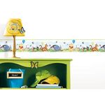 RoomMates Disney Winnie The Pooh Toddler Peel and Stick Wallpaper Border, blue, yellow, red, green