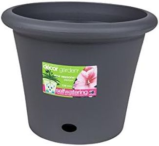 Décor Four Seasons Self-Watering Plant Pot, 33.6cm Pewter, 1, Piece