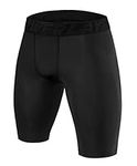 PowerLayer Men's Compression Base Layer Shorts Thermal Shorts Underwear - Black Stealth, XXL