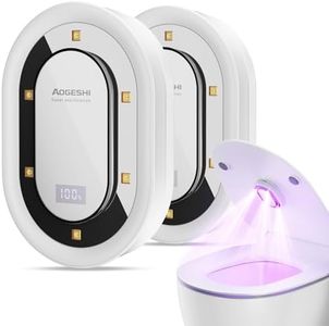 AOGESHI UV-C Toilet Lid Sanitizer 2 Pack, Hands-Free 99-Second Auto Cycle, Helps Reduce Odors, No Sprays or Residue, 180° Coverage, USB-C Rechargeable, Fits Most Toilet Lids
