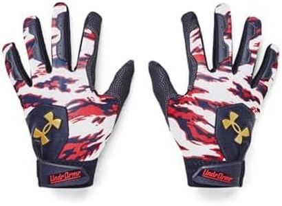 Under Armour Boys Youth Clean Up Culture Baseball Gloves, (410) Midnight Navy / / Metallic Gold, Medium