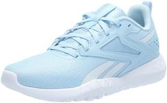 Reebok Women's Flexagon Energy Trail 4 Sneaker, Soft Blue/Moon/Footwear White, 8