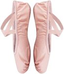 Legou Ballet Shoes Women Dance Shoes for Girls Leather Sole Yoga Shoes Soft Pink Size US4.5/EU34