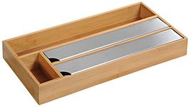 Kesper Folienspender 58041 13 Foil Dispenser for The Drawer, Bamboo Wood Stainless Steel, Brown