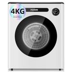 4KG Vented Tumble Dryer, 1200W Compact Freestanding Front Tumble Dryer, 6 Drying Modes, Smart Drying, Digital Control with Hygrometer Sensor, Customisable Timer, for Apartment, Home, Dorm, RVs, White