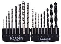 Harden 16Pcs Drill Set Contains 6Pcs Metal, 5Pcs Concrete and 5Pcs Wood Drill Bits - 610289