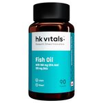 hk vitals Fish Oil (90 Capsules) | For Men And Women | 1000mg Omega 3 with 180mg EPA & 120mg DHA | For Brain, Heart, Eyes & Joints Health