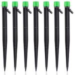 Kalolary Irrigation Dripper Drip Emitter, 20PCS Micro Spray 360 Degree 8 Holes Adjustable Water Flow Micro Bubbler Sprinkler Drip System Parts Drip Irrigation for 1/4 inch Irrigation Tube Hose (Green)