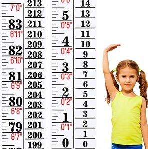 Tatuo Growth Chart Wall Labels Height Indicator Tape Ruler Height Growth Chart Decor Ruler Height Indicator Adhesive Ruler for Home Room Measuring(White)