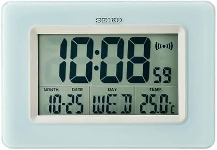 Seiko Yanai Bedroom Alarm/Wall Clock, Light Blue