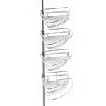 Zenna Home 2161PC Shower Tension Pole Caddy, Satin Chrome