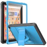 MoKo Case Fits All-New Amazon Fire HD 10 Tablet(13th Generation, 2023 Release) 10.1"- [Heavy Duty] Full Body Rugged Cover Stand Case for Fire Tablet 10 2023 with Built-in Screen Protector, Gray/Blue