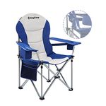 KingCamp Lumbar Support Camping Chairs with Cooler Bag Padded Folding Camping Chair for Adults with Adjustable Armrest Foldable Camp Chair Cup Holder Side and Head Pocket for Picnic Fishing,Max 353lbs