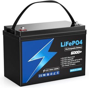 LiFePO4 Battery, 12.8V 100 Ah 1280 Wh Lithium Battery, 5000-15000 Times Deep Cycle Batteries, Perfect as a Power Source for Motorhomes Camping
