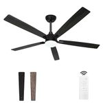 Ohniyou Large Ceiling Fan with Lights and Remote,76 Inch Farmhouse Outdoor Ceiling Fan with LED Light, Extra Large Big Commercial Ceiling Fans for Patio Indoor Living Room Bedroom Industrial