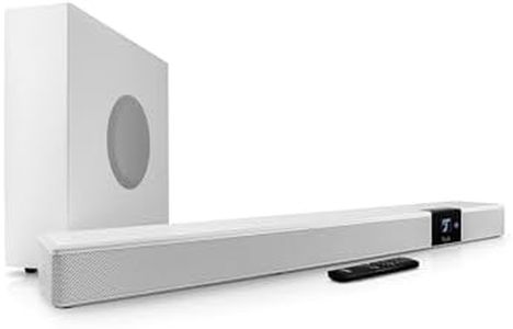 Teufel CINEBAR 22-5.1 Dolby Atmos Soundbar mit kabellosem Platzsparender Subwoofer, 8 Tönern, Heimkinosysteme, HDMI 3D ARC CEC, 4K-Pass-Through, Touch Panel - weiß