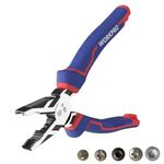 WORKPRO Combination Pliers 200 mm, High Leverage Pliers with Wire Cutting and Screw Extractor, Cr-V Linesman Pliers for Quickly Removing Damaged or Rusted Fasteners