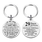 ABBNT 29th Anniversary Keychain Gifts - Steel Engraved 29 Year Anniversary Decorations - 29 Yr Anniversary for Men Husband Women Wife