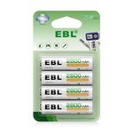 EBL High Capacity 2800mAh AA Rechargeable Batteries with New Retail Package [Pack of 4]