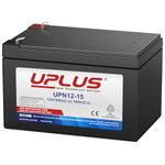 UPLUS UPN12-15 12V 15Ah Rechargeable Agm Battery with T2(F2) Terminal, SLA Battery Replacement Batteries for Golf Trolley, UPS System, Electric Scooter, Mobility, Home Alarm System