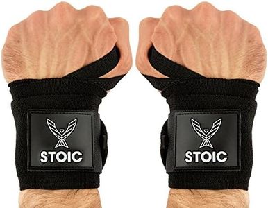 Wrist Wraps Weightlifting, Powerlifting, Cross Training, Bodybuilding with Thumb Loop. Professional Grade for Gym Workout, Men and Women Weight Lifting and Strength Training by Stoic