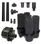 Spaces Places 5XBIO400 Bio System with FR400 Small Nozzles Water Pump and Filter for Indoor/Outdoor Ponds, Black