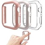 Mugust 3 Pack Compatible for Apple Watch Case 38mm Series 3 2 1 [NO Screen Protector], Hard PC Protective Case Bumper Cover Frame Compatible for iWatch 38mm, Rose Gold/Starlight/Clear