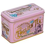 New English Teas Vintage Victorian Tea Tin in Pink with 40 1869 Blend Teabags